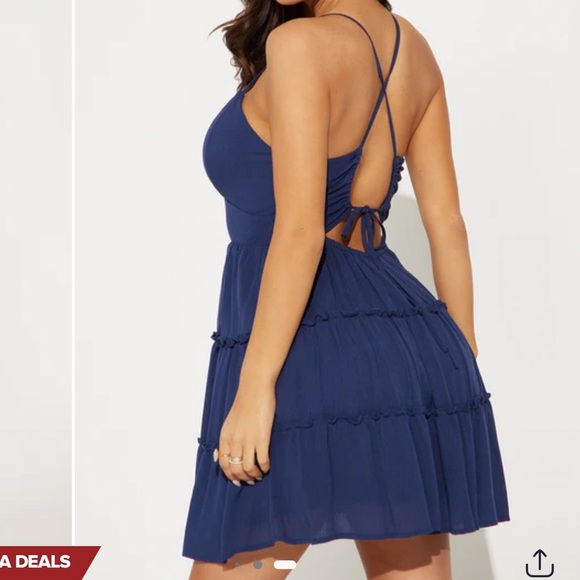 Zya Tiered Mini Dress - Navy - Picture 3 of 4